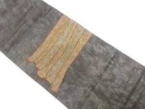 勝山織物製　引箔　抽象模様織り出し　袋帯